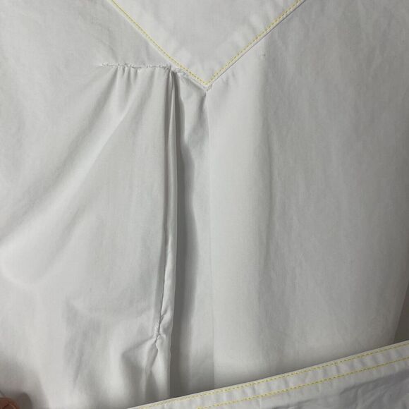 SAUNDERS Collective Nani Dress Womens 2 White Tie Waist Cotton Poplin Pockets - Picture 11 of 13